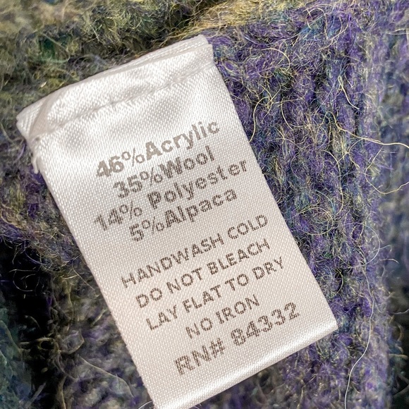 77 Sisters Wool Alpaca Blend Cowl Neck Knit Sweater Size Small - Picture 8 of 8